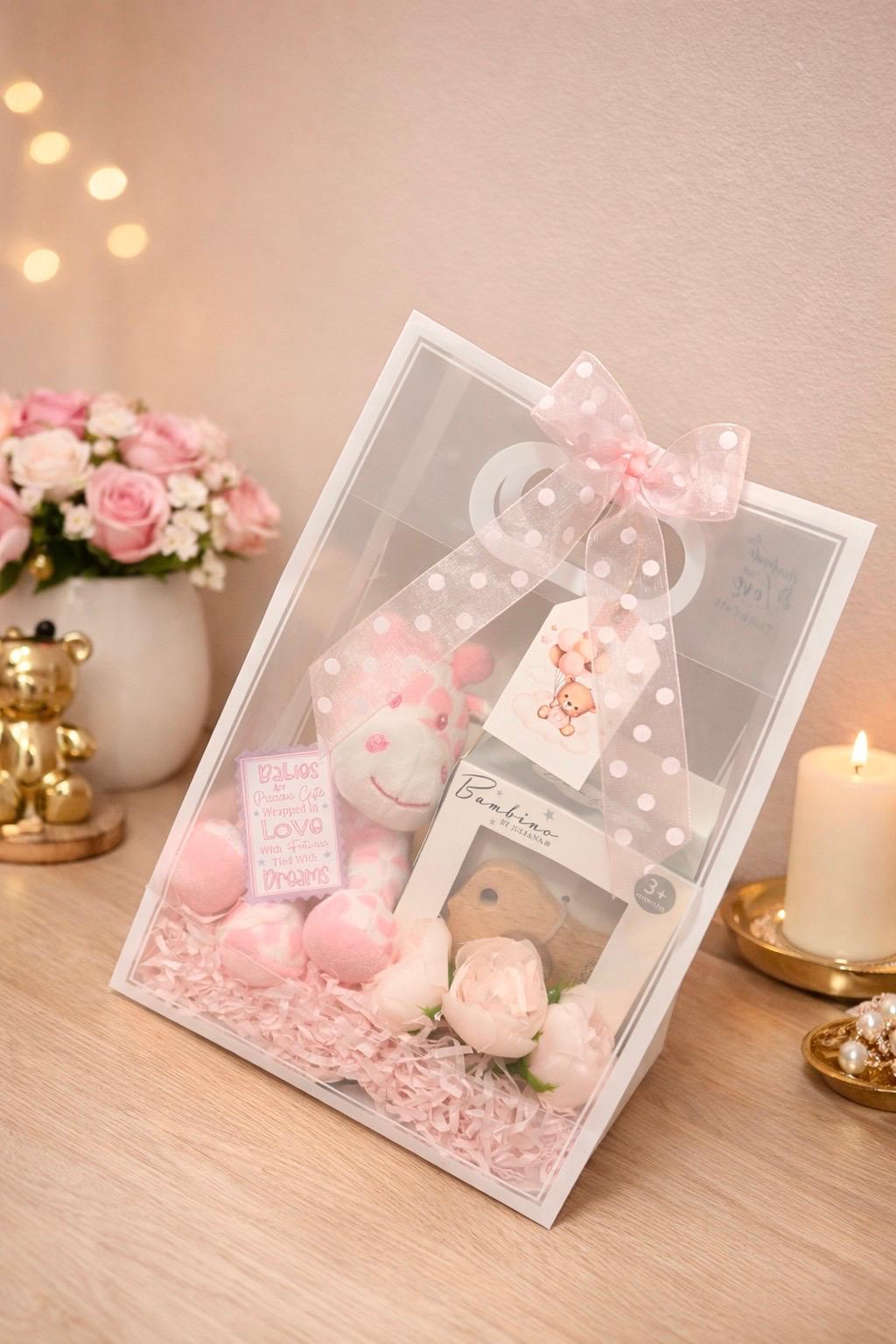 Signature Babygaveboks – Elegant Velkomstgave til Pige 💗